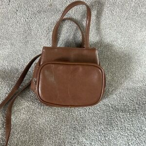 Unbranded  Vintage Brown Leather Crossbody Bag Unisex Casual